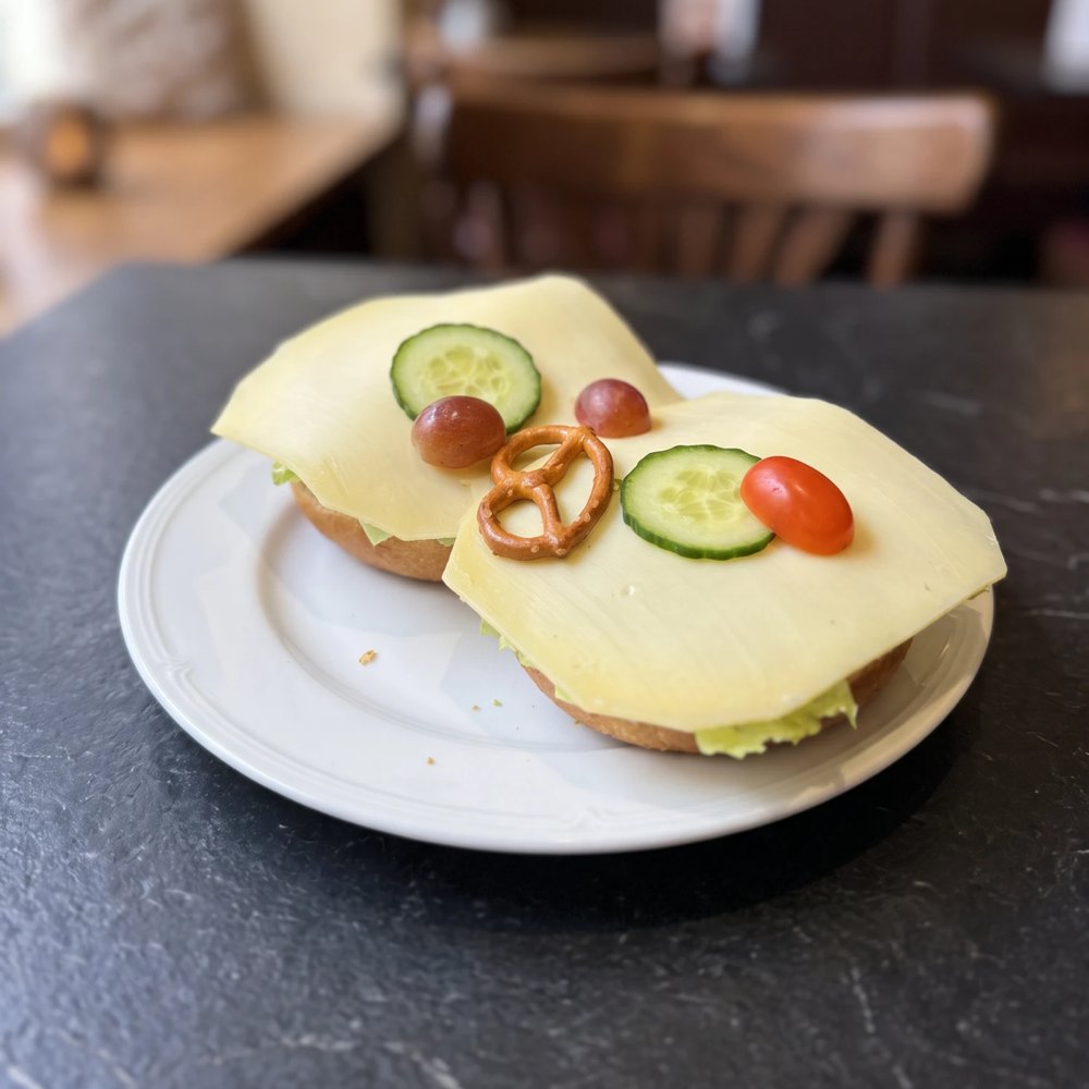 Belegte Brötchen mit Käse